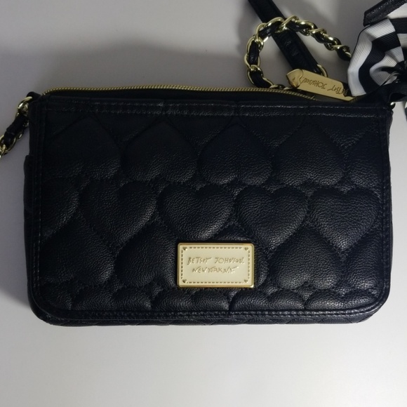 Betsey Johnson Handbags - Betsey Johnson Quilted Hearts Crossbody Bag